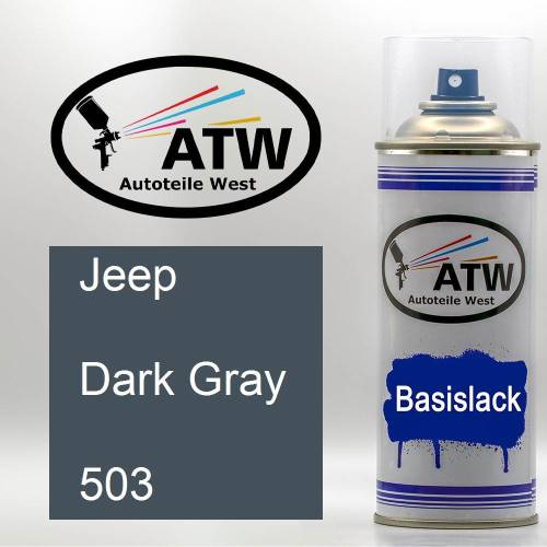 Jeep, Dark Gray, 503: 400ml Sprühdose, von ATW Autoteile West.